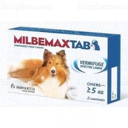 Milbemax Tab Vermifuge Spectre Large pour Petits Chiens de plus de 5kg 2 comprimés