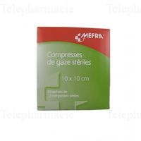Mefra Compresses Gaze Stériles 10x2 compresses 10cmx10cm