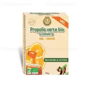 Gommes Propolis Verte Bio Miel/Orange (Certifiées Ab) - 45 g